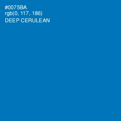 #0075BA - Deep Cerulean Color Image